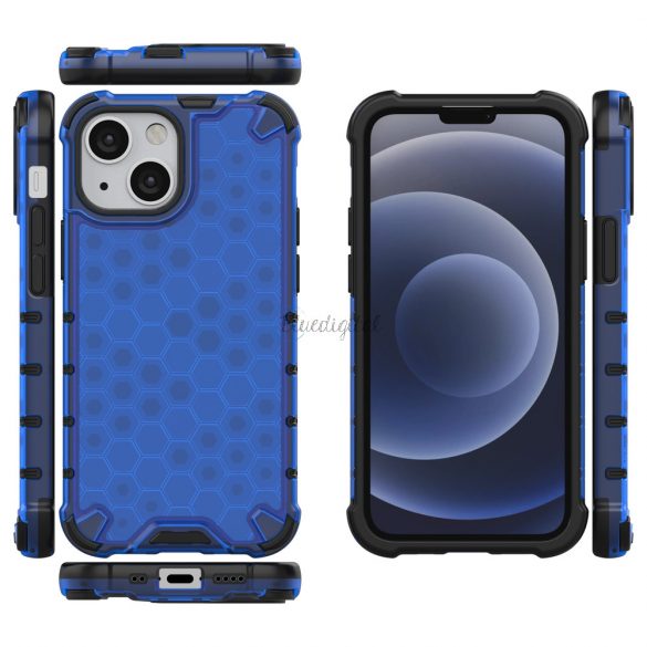 Honeycomb husă Husă blindată cu TPU Bumper pentru iPhone 13 mini albastru