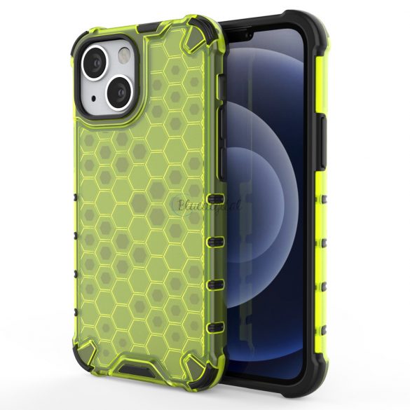 Honeycomb husă Husă blindată cu TPU Bumper pentru iPhone 13 mini verde