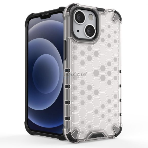 Husa cu armura Honeycomb cu Bumper TPU pentru iPhone 13 mini transparenta