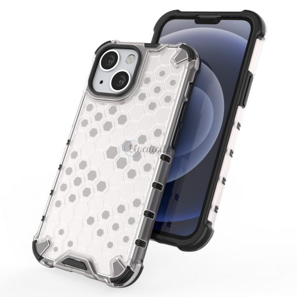 Husa cu armura Honeycomb cu Bumper TPU pentru iPhone 13 mini transparenta