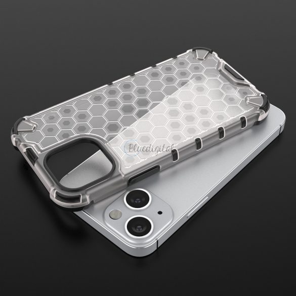 Husa cu armura Honeycomb cu Bumper TPU pentru iPhone 13 mini transparenta