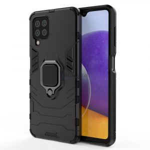 Husă Ring Armor Husă Kickstand Tough Rugged Husă pentru Samsung Galaxy A22 4G negru