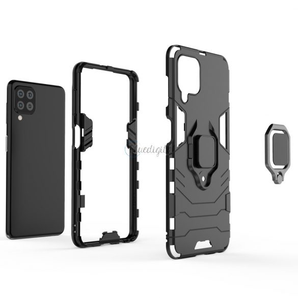 Husă Ring Armor Husă Kickstand Tough Rugged Husă pentru Samsung Galaxy A22 4G albastru