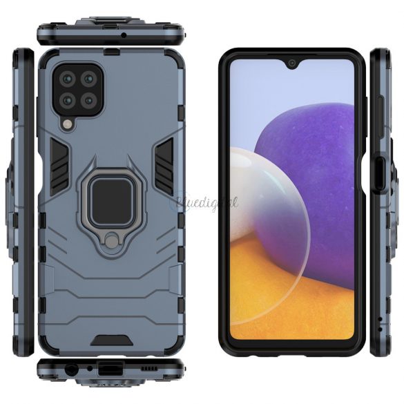 Husă Ring Armor Husă Kickstand Tough Rugged Husă pentru Samsung Galaxy A22 4G albastru