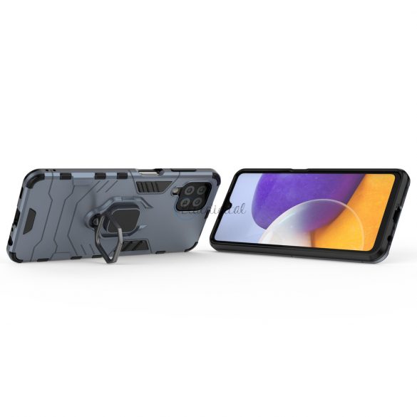 Husă Ring Armor Husă Kickstand Tough Rugged Husă pentru Samsung Galaxy A22 4G albastru