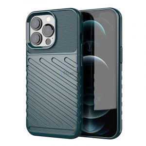 Thunder Case Husă flexibilă, rezistentă, TPU, pentru iPhone 13 Pro, verde