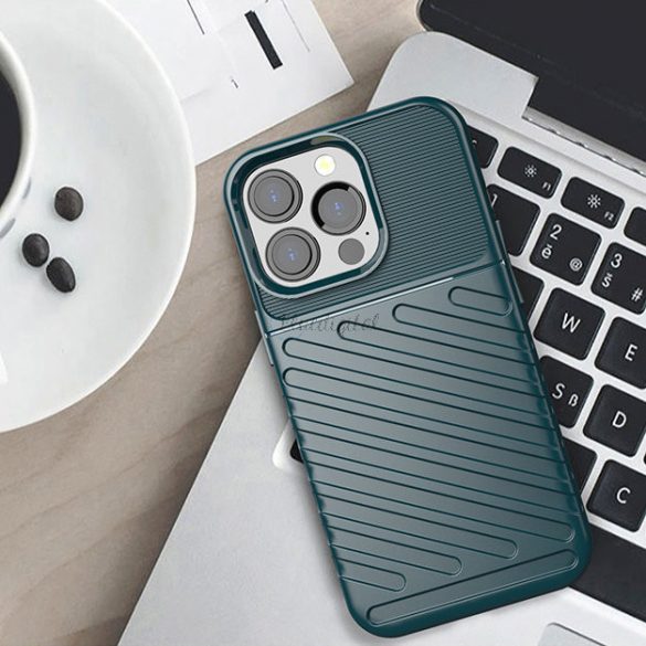 Thunder Case Husă flexibilă, rezistentă, TPU, pentru iPhone 13 Pro, verde