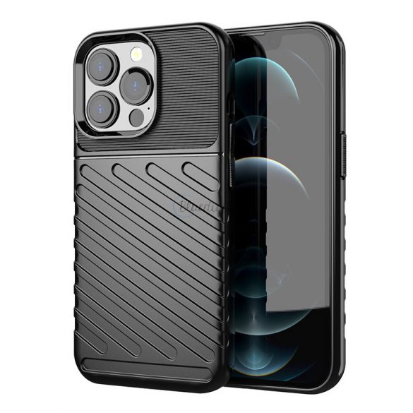 Thunder Case Husă flexibilă, rezistentă, TPU, pentru iPhone 13 Pro, neagră