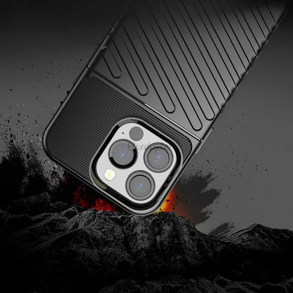 Thunder Case Husă flexibilă, rezistentă, TPU, pentru iPhone 13 Pro, neagră