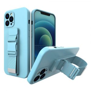 Husa de frânghie din gel TPU pentru husa airbag cu șnur pentru iPhone 11 Pro albastru