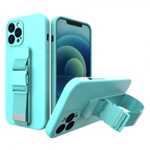 Husa de frânghie Husa airbag din gel TPU cu șnur pentru iPhone 11 Pro albastru deschis