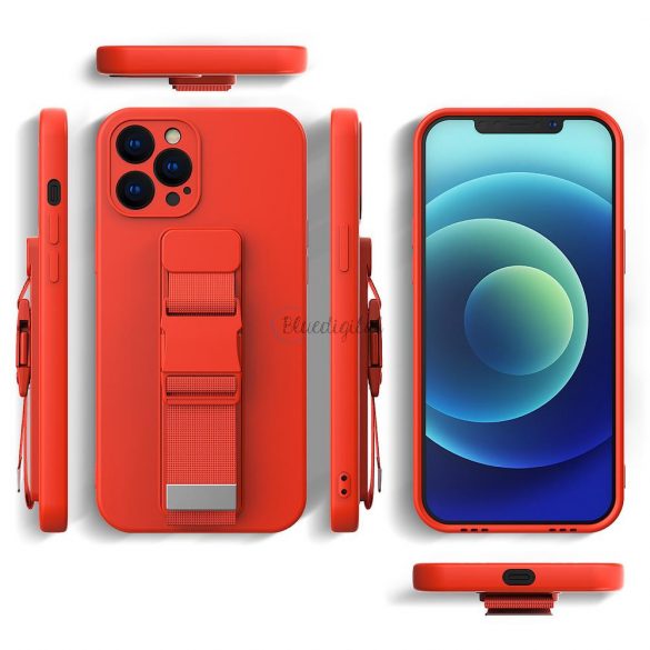 Husa de frânghie husa airbag gel TPU cu șnur pentru Xiaomi Redmi 9 roz