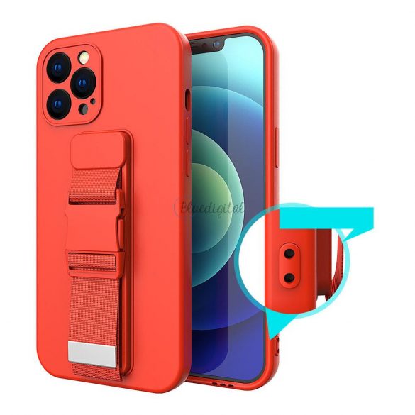 Husa de frânghie husa airbag gel TPU cu șnur pentru Xiaomi Redmi 9 roz