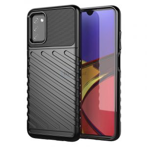 Thunder Husă Flexibil Tough Rugged Husă TPU husă pentru Samsung Galaxy A03s negru