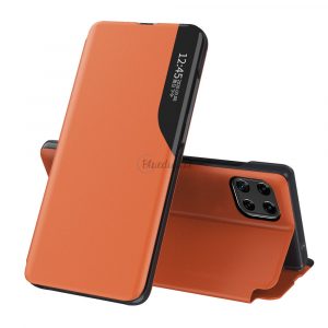 Husa Eco Leather View Husa eleganta tip biblioteca cu suport pentru Samsung Galaxy A22 4G portocaliu