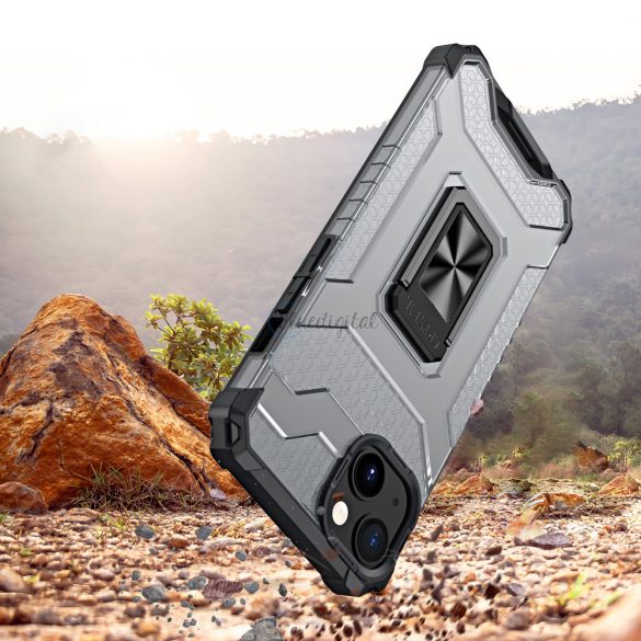 Crystal Ring husă Kickstand Tough Rugged Husă pentru iPhone 13 negru