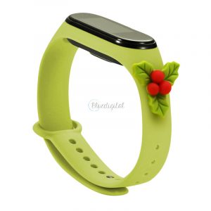 Curea curea de schimb de Crăciun pentru Xiaomi Mi Band 4 / Mi Band 3 Sărbători de Crăciun verde (vâsc)