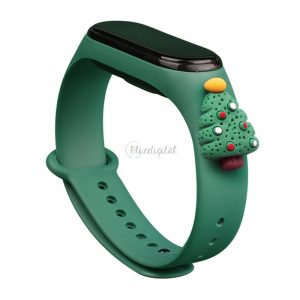 Curea curea de schimb de Crăciun pentru Xiaomi Mi Band 4 / Mi Band 3 Sărbători de Crăciun întuneric (brad de Crăciun verde 2)