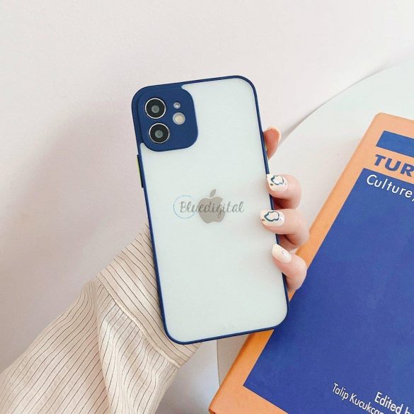 Husă translucidă flexibilă din silicon Milky Case pentru Samsung Galaxy A42 5G bleumarin