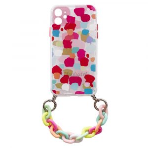 Color Chain Case Husă elastică flexibilă din gel cu pandantiv de lanț pentru iPhone 13 Pro multicolor (2)