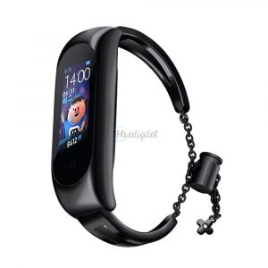 Înlocuire metal bandă brățară curea pentru Xiaomi Mi Band 6 / 5 / 4 / 3 negru