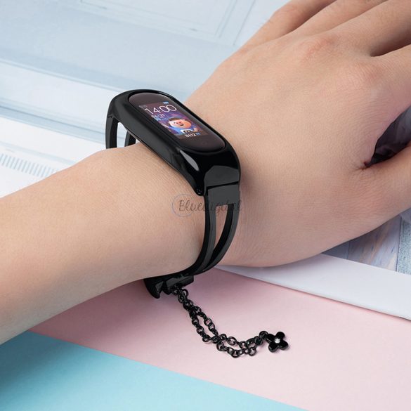 Înlocuire metal bandă brățară curea pentru Xiaomi Mi Band 6 / 5 / 4 / 3 negru