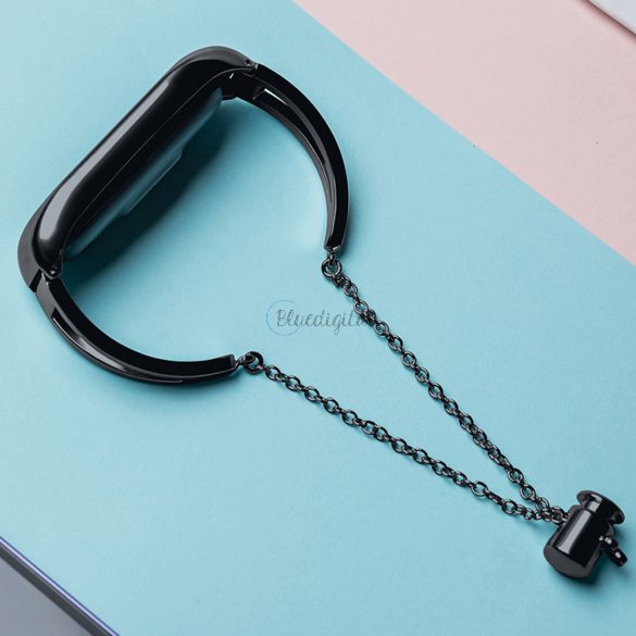 Înlocuire metal bandă brățară curea pentru Xiaomi Mi Band 6 / 5 / 4 / 3 negru