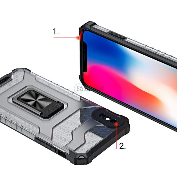 Husa Crystal Ring Kickstand Tough Rugged Husa pentru iPhone XS Max rosie