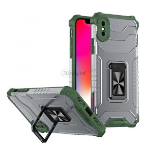 Crystal Ring husă Kickstand dur Rugged Husă pentru iPhone XS Max verde