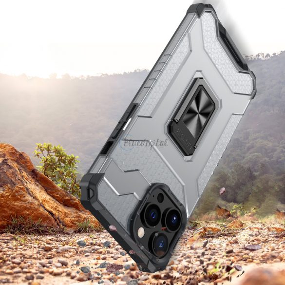 Crystal Ring husă Kickstand Tough Rugged Husă pentru iPhone 11 Pro negru