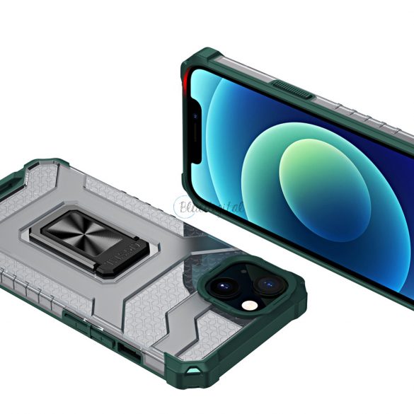 Crystal Ring husă Kickstand Tough Rugged Husă pentru iPhone 12 mini verde