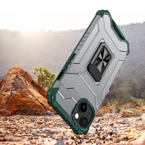 Husa Crystal Ring Kickstand Tough Rugged Husa pentru iPhone 12 verde