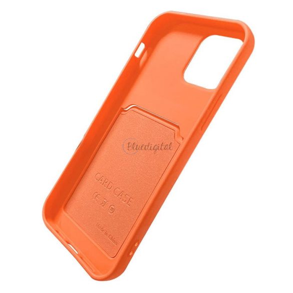 Card Case Husa portofel din silicon cu documente suport card pentru iPhone XS Max rosie