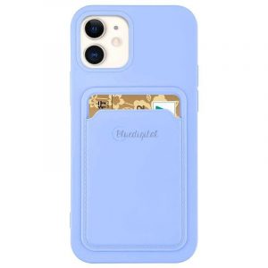 Card Case Husă portofel din silicon cu documente suport card pentru iPhone 13 Pro Max violet