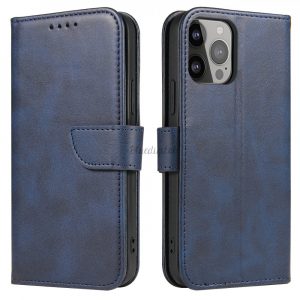 Magnet Case husă elegantă tip bibliotecă cu suport pentru iPhone 13 Pro Max albastru