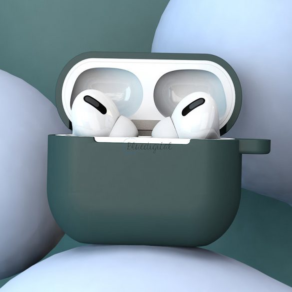 Husă pentru căști Apple AirPods 3 din silicon moale + cârlig roz (carcasa D)