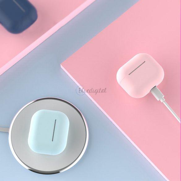 Apple AirPods 3 silicon moale husă căști albastru închis (husă C)