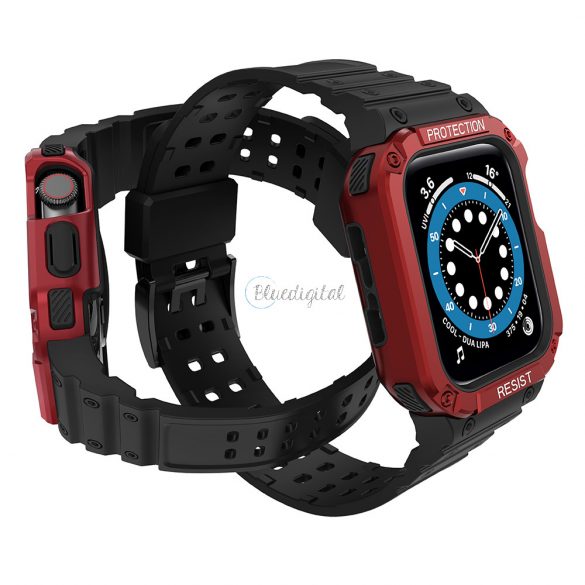 Protectie curea Curea cu carcasa cu carcasa pentru Apple Watch 7 / SE (41/40 / 38mm) Carcasa Armored Watch Cover neagra