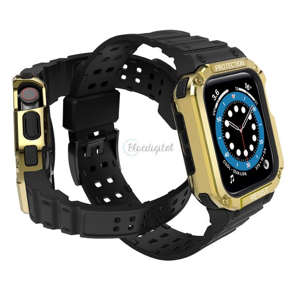 Protectie curea Curea cu carcasa cu carcasa pentru Apple Watch 7 / SE (41/40 / 38mm) Carcasa Armored Watch Cover neagra