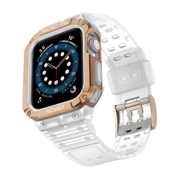 Curea de protecție cu bandă cu husă pentru Apple Watch 7 / SE (41/40 / 38 mm) Carcasă Husă blindată pentru ceas roz