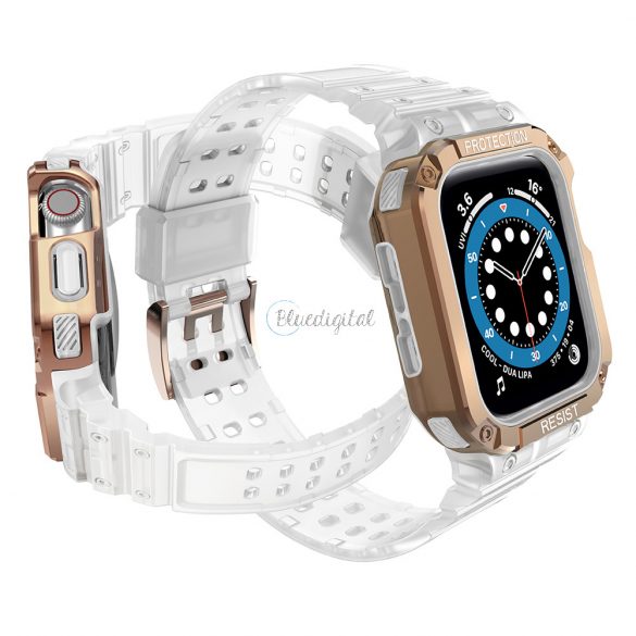 Curea de protecție cu bandă cu husă pentru Apple Watch 7 / SE (41/40 / 38 mm) Carcasă Husă blindată pentru ceas roz