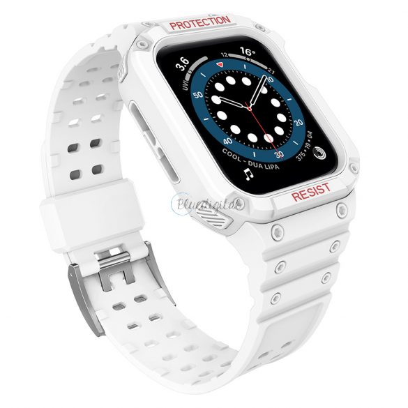 Protejați banda de curea Band cu husă pentru Apple Watch 7 / SE (41/40 / 38mm) husăul Armored Watch Husă alb