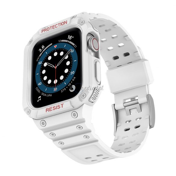 Protejați banda de curea Band cu husă pentru Apple Watch 7 / SE (41/40 / 38mm) husăul Armored Watch Husă alb