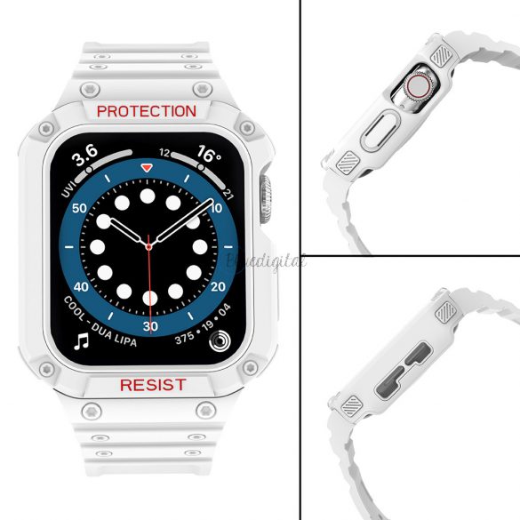 Protejați banda de curea Band cu husă pentru Apple Watch 7 / SE (41/40 / 38mm) husăul Armored Watch Husă alb