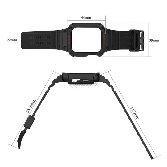 Protejați banda de curea Band cu husă pentru Apple Watch 7 / SE (41/40 / 38mm) husăul Armored Watch Husă alb