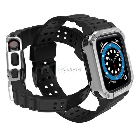 Protectie curea Curea cu carcasa cu carcasa pentru Apple Watch 7 / SE (41/40 / 38mm) Carcasa Armored Watch Cover neagra