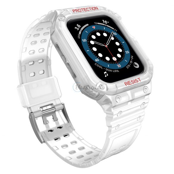 Protejează curea Bandă cu carcasă pentru Apple Watch 7 / SE (41/40 / 38 mm) Carcasă Armored Watch Cover Albă