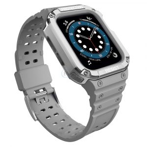 Protejați banda de curea Band cu husă pentru Apple Watch 7 / SE (41/40 / 38mm) husăul Armored Watch Husă Gray