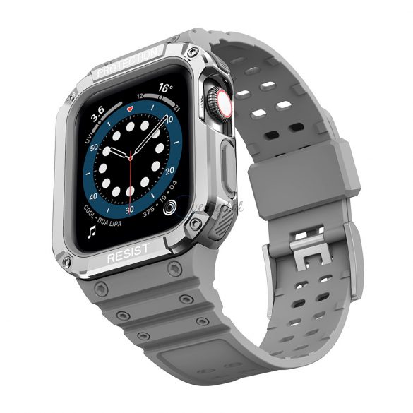 Protejați banda de curea Band cu husă pentru Apple Watch 7 / SE (41/40 / 38mm) husăul Armored Watch Husă Gray