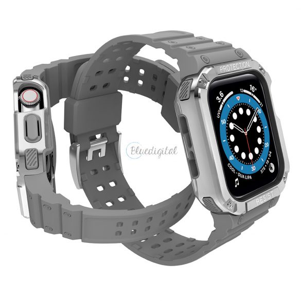 Protejați banda de curea Band cu husă pentru Apple Watch 7 / SE (41/40 / 38mm) husăul Armored Watch Husă Gray